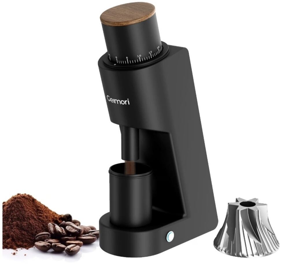 Geimori GU38 Coffee Grinder Conical Burr Stepless Espresso Drip Black Used